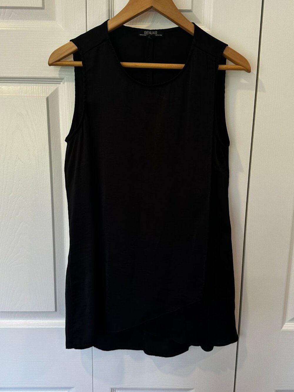 Renuar Black Sleeveless Layered Chiffon Blouse Size Small
